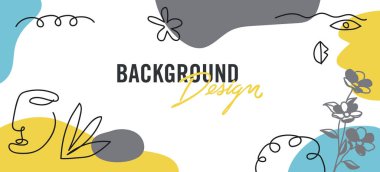 Beyaz arkaplanda çiçek unsurları olan vektör arkaplan tasarımı