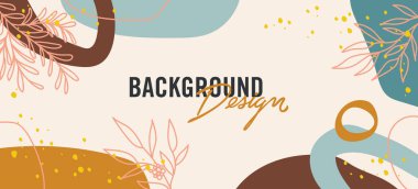 Bej arkaplanda çiçek elemanları olan vektör arkaplan tasarımı