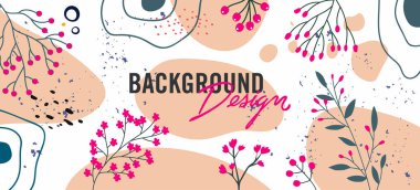 Beyaz arkaplanda çiçek unsurları olan vektör arkaplan tasarımı