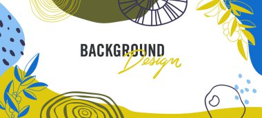 Beyaz arkaplanda çiçek unsurları olan vektör arkaplan tasarımı