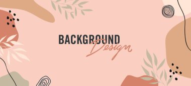 Pembe arka planda çiçek unsurları olan vektör arkaplan tasarımı