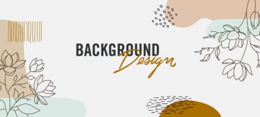 Gri arkaplanda çiçek unsurları olan vektör arkaplan tasarımı