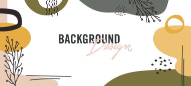 Bej arkaplanda çiçek elemanları olan vektör arkaplan tasarımı