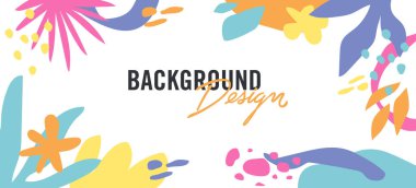 Beyaz arkaplanda çiçek unsurları olan vektör arkaplan tasarımı