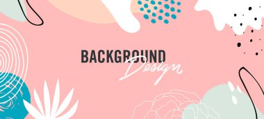 Pembe arka planda çiçek unsurları olan vektör arkaplan tasarımı