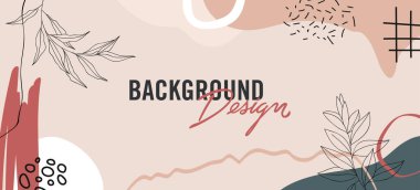 Pembe arka planda çiçek unsurları olan vektör arkaplan tasarımı