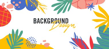 Beyaz arkaplanda çiçek unsurları olan vektör arkaplan tasarımı