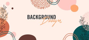 Pembe arka planda çiçek unsurları olan vektör arkaplan tasarımı