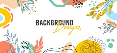 Beyaz arkaplanda çiçek unsurları olan vektör arkaplan tasarımı