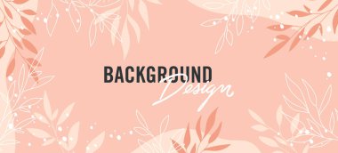 Pembe arka planda çiçek unsurları olan vektör arkaplan tasarımı