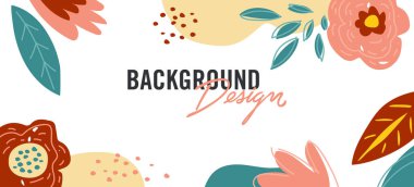 Beyaz arkaplanda çiçek unsurları olan vektör arkaplan tasarımı