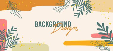 Bej arkaplanda çiçek elemanları olan vektör arkaplan tasarımı