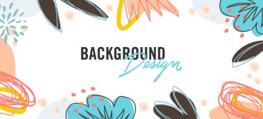 Beyaz arkaplanda çiçek unsurları olan vektör arkaplan tasarımı