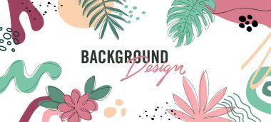 Beyaz arkaplanda çiçek unsurları olan vektör arkaplan tasarımı