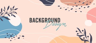 Pembe arka planda çiçek unsurları olan vektör arkaplan tasarımı