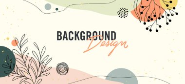 Sarı arkaplanda çiçek unsurları olan vektör arkaplan tasarımı