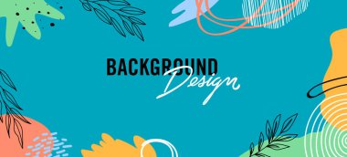 Yeşil arkaplanda çiçek elemanları olan vektör arkaplan tasarımı