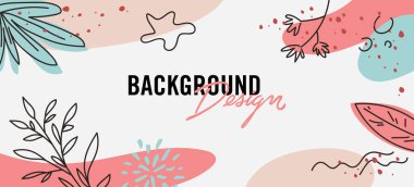 Gri arkaplanda çiçek unsurları olan vektör arkaplan tasarımı