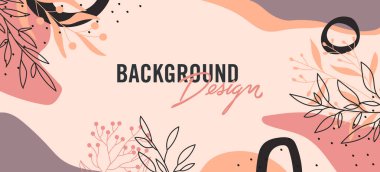 Pembe arka planda çiçek unsurları olan vektör arkaplan tasarımı