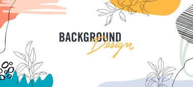 Beyaz arkaplanda çiçek unsurları olan vektör arkaplan tasarımı