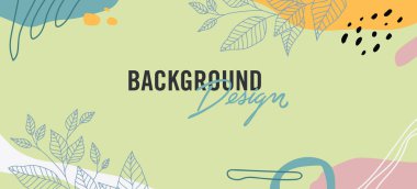 Yeşil arkaplanda çiçek elemanları olan vektör arkaplan tasarımı