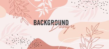 Pembe arka planda çiçek unsurları olan vektör arkaplan tasarımı