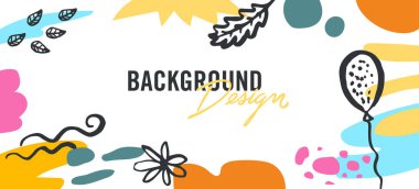 Beyaz arkaplanda çiçek unsurları olan vektör arkaplan tasarımı