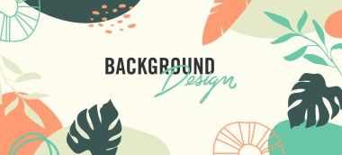 Sarı arkaplanda çiçek unsurları olan vektör arkaplan tasarımı