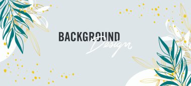 Gri arkaplanda çiçek unsurları olan vektör arkaplan tasarımı