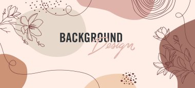 Pembe arka planda çiçek unsurları olan vektör arkaplan tasarımı