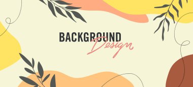 Sarı arkaplanda çiçek unsurları olan vektör arkaplan tasarımı