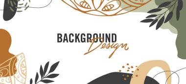 Beyaz arkaplanda çiçek unsurları olan vektör arkaplan tasarımı