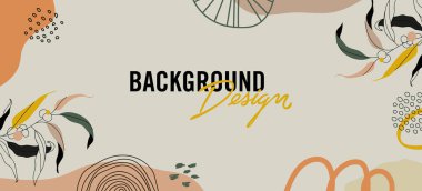 Gri arkaplanda çiçek unsurları olan vektör arkaplan tasarımı