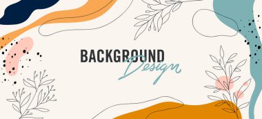 Bej arkaplanda çiçek elemanları olan vektör arkaplan tasarımı