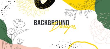 Beyaz arkaplanda çiçek unsurları olan vektör arkaplan tasarımı