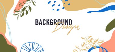 Beyaz arkaplanda çiçek unsurları olan vektör arkaplan tasarımı