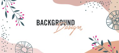 Beyaz arkaplanda çiçek unsurları olan vektör arkaplan tasarımı