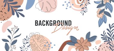 Beyaz arkaplanda çiçek unsurları olan vektör arkaplan tasarımı