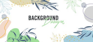 Beyaz arkaplanda çiçek unsurları olan vektör arkaplan tasarımı