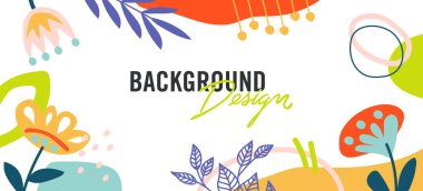 Beyaz arkaplanda çiçek unsurları olan vektör arkaplan tasarımı