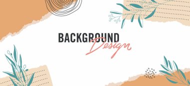 Beyaz arkaplanda çiçek unsurları olan vektör arkaplan tasarımı