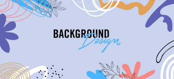 Vector Background Design Floral Elements Blue Background — Stock Vector
