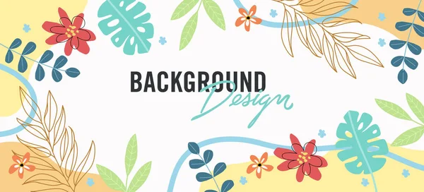 Beyaz arkaplanda çiçek unsurları olan vektör arkaplan tasarımı