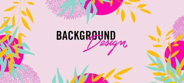 Pembe arka planda çiçek unsurları olan vektör arkaplan tasarımı