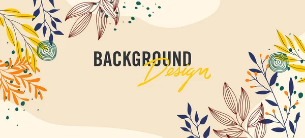 Bej arkaplanda çiçek elemanları olan vektör arkaplan tasarımı