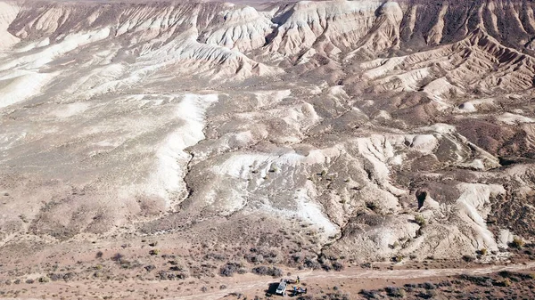 Colored hills of the gorge in the desert.