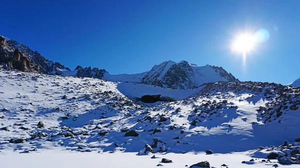 Entrance to an ice cave in the mountains. Royalty Free Stock Images