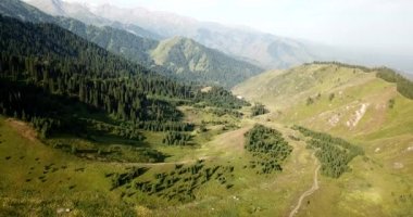 Yeşil dağlarda şafak.