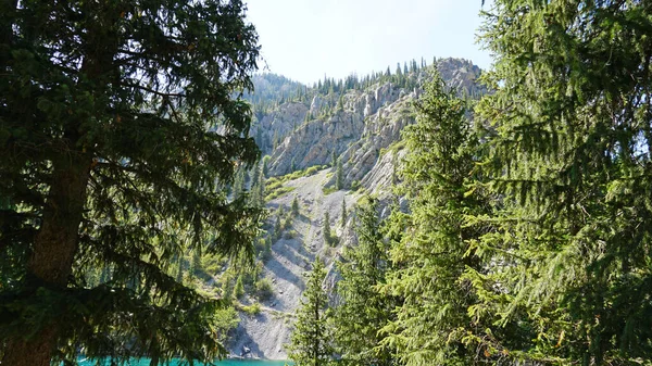 Yüzen tekneli Dağ Gölü Kolsay.