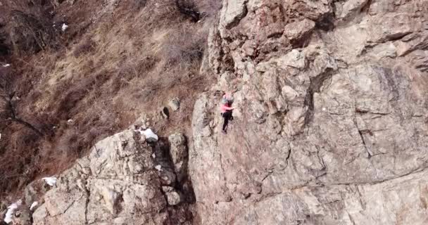 A group of people are engaged in rock climbing. — Stock Video